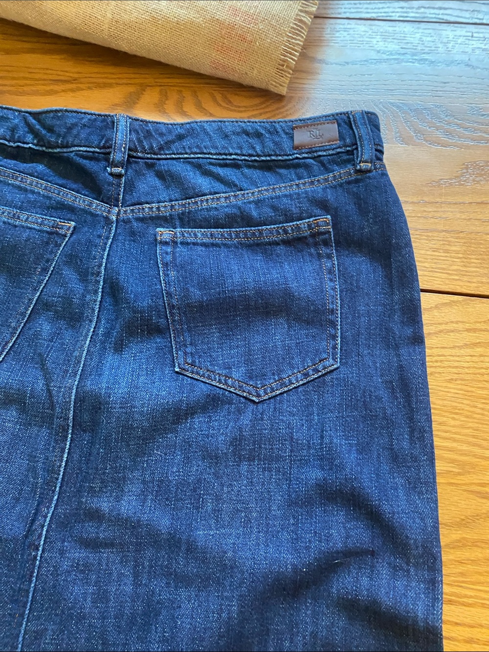 Ralph Lauren Deep Blue Denim Womens Jean Skirt - Picture 8 of 12